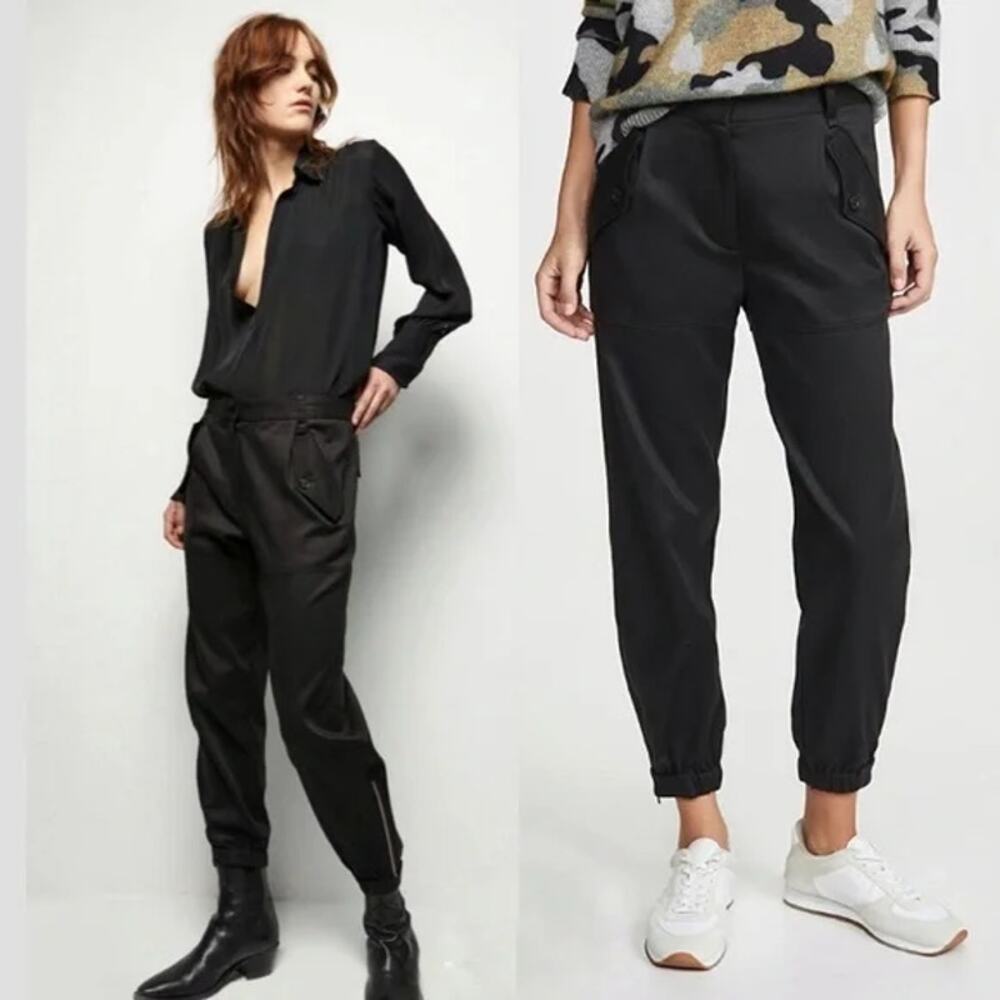 Utilitarian Nili Lotan Arliss Jogger Pant Black Size 0 Military Minimalist Edgy
